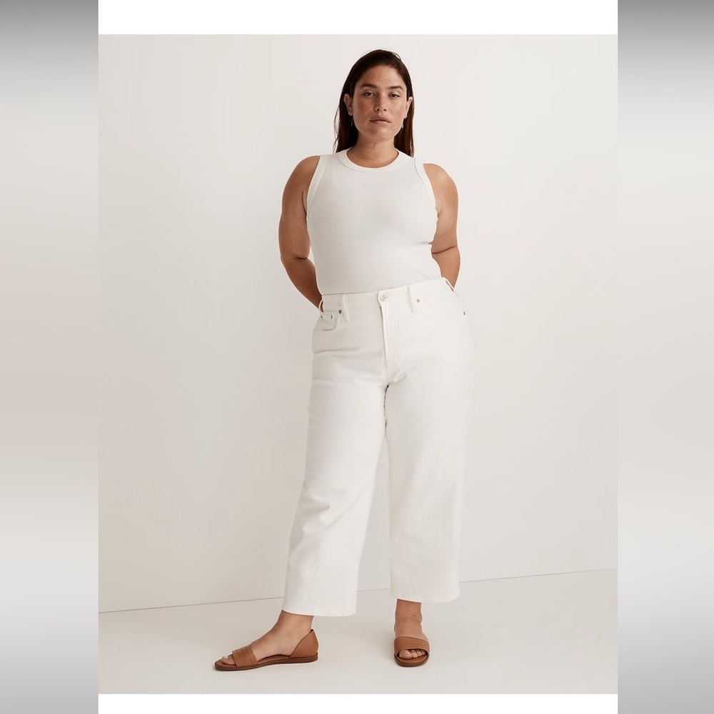 NWOT The Plus Perfect Vintage Wide-Leg Crop Jean in Tile White